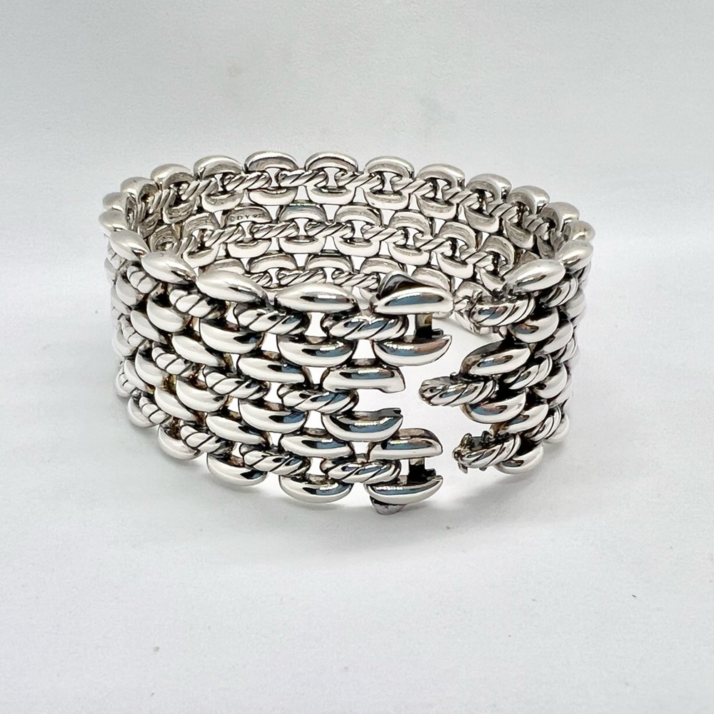 David Yurman Thoroughbred 3-Row Cuff Bracelet - Picture 10 of 16